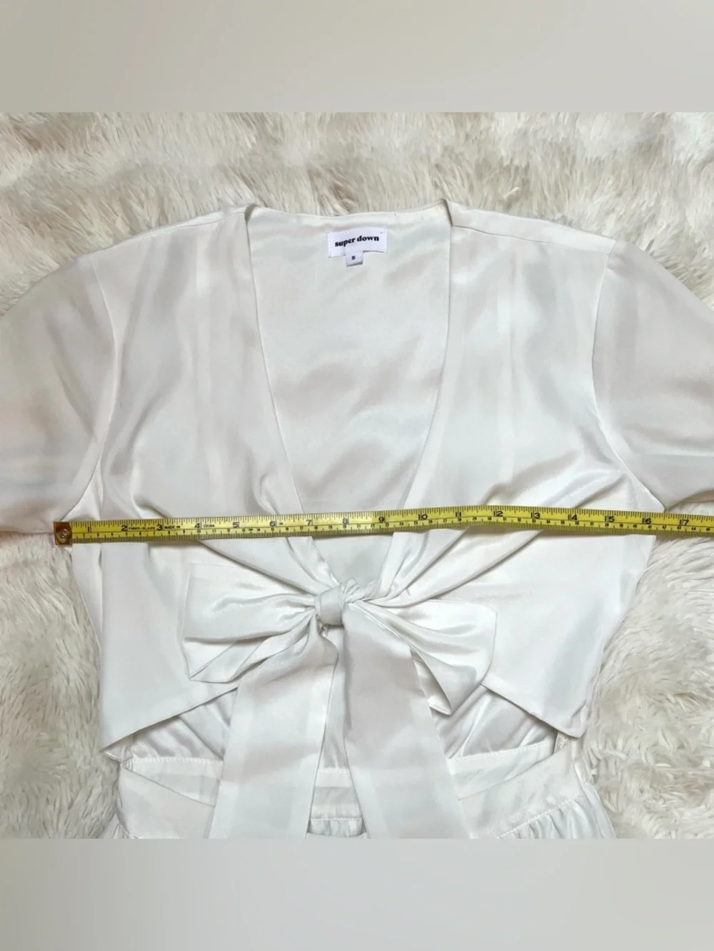 Superdown White Chiffon Tie Front Romper - Picture 14 of 15